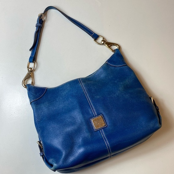 Dooney & Bourke Handbags - Dooney & Bourke Blue Leather Hobo Bag